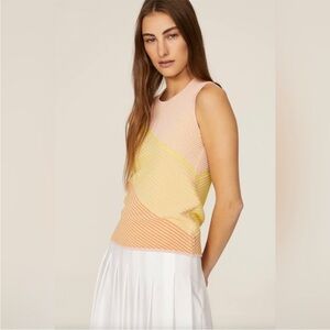 Saunders Collective Sleeveless Top - Pink and Yellow textured